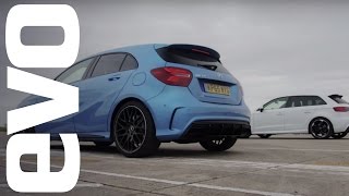 Mercedes A45 AMG vs Audi RS3  Which is fastest  evo DRAG BATTLE [upl. by Carper]