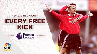 Every David Beckham free kick goal in the Premier League  NBC Sports [upl. by Anialed687]