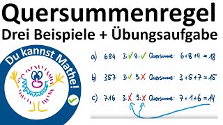 Quersummenregel Ist eine Zahl durch 3 oder 9 teilbar  Teilbarkeitsregeln [upl. by Ingham]