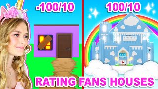 Going UNDERCOVER To RATE FANS HOUSES In Adopt Me Roblox [upl. by Valora]