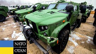 600 US JLTV Combat Vehicles Enters the Ukrainian border [upl. by Ordep]