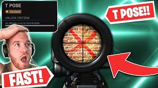 the FASTEST and MOST EFFICIENT WAY to UNLOCK the T POSE RETICLE for WARZONE [upl. by Yaeger]