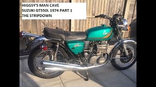 HIGGSYS MAN CAVE SUZUKI GT550 PART 1 [upl. by Zea]