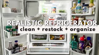 REALISTIC REFRIGERATOR ORGANIZATION  Clean amp Organize A Fridge With These Functional Tips amp Ideas [upl. by Nwahsyt]