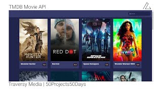 Movie app based on TMDB API  Day 17  HTML CSS JS  50Projects50Days [upl. by Hallee121]