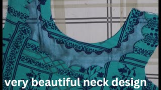 Neck Design With Double Layer Organza  Neck Design Cutting And Stitching  New Neck Design [upl. by Herwin]