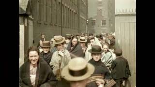 Workers in England 1900  Old film colorized and upscaled 50 fps AI restored with sound [upl. by Anawak253]