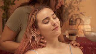 ASMR Blissful amp Aromatic Herbal Scalp Neck amp Back Massage with Gua Sha amp Feathers Real Person [upl. by Gnirol]