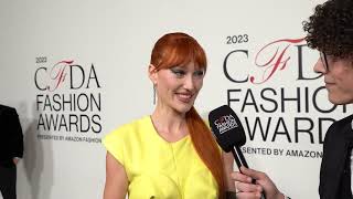 Meredith Duxbury On Her Marc Jacobs Look  2023 CFDA Awards with Reece Feldman [upl. by Norse]