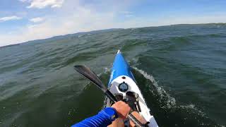 Surfski Reverse CrownPoint Bridge Run on Lake Champlain [upl. by Fanni]