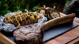 Folge22  Tomahawk Steak mit Zupfbrot amp Artischocken Deutsches BBQ und GrillRezept [upl. by Sillek667]