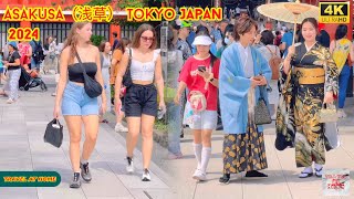 4k hdr japan travel 2024  Walk in Asakusa（浅草）Tokyo japan  Relaxing Natural City ambience [upl. by Elkin724]