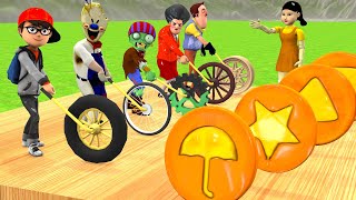 Scary Teacher 3D vs Squid Game WoodWheel vs Domino Honeycomb Candy Shape Level Max 5 Times Challenge [upl. by Aylad57]