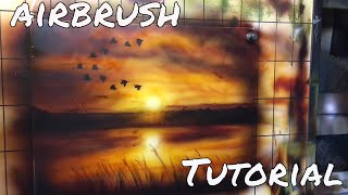 Learn how to paint this sunset An easy airbrush tutorial [upl. by Ardnaid]