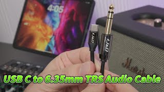 JampD USB C to 635mm 14 inch TRS Male Audio Cable Adapter Aux Jack Stereo Cable [upl. by Tiffani]