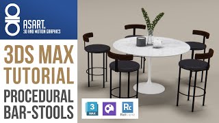 TUTORIAL  3Ds Max and Rail Clone  Adjustable Bar Stool [upl. by Mandie744]