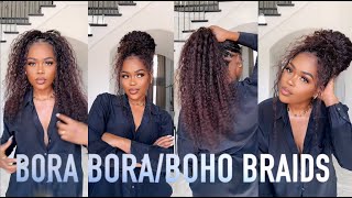 How I Colored And Did My Own Bora BoraBoho Braids Using Human Hair Only [upl. by Georgena436]