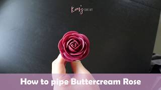 How to pipe buttercream Rose │ Korean Buttercream Flower [upl. by Ellecrag]