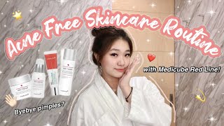 ACNE FREE Skincare Routine with medicube’s Red Line 🧖🏻‍♀️❤️ ✨ [upl. by Fredrick]