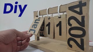 DIY cardboard desk calendar cardboard craft ideas Arts and craftswaste recycling [upl. by Eelyahs]