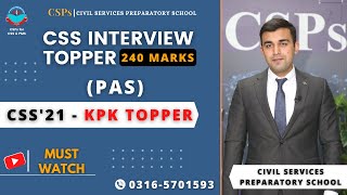 CSS21 Final result  KPK topper Mock interview  Saif ul Islam  CSPs  CSS and PMS Academy [upl. by Ul]