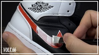 Custom Shoes Jordan 1 Black Chile Red  Black White Custom [upl. by Sabas564]