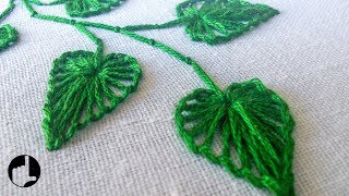 Hand Stitching  Button Hole Stitch Leaves  HandiWorks 27 [upl. by Dnomse844]