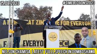 Nelson Chamisa Latest Full Speech At Domboshawa Rally Today [upl. by Ardnasirk]