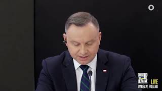 Polish President Andrzej Duda Remarks  Stand Up for Ukraine [upl. by Aelram]