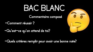 BAC BLANC FRANCAIS Commentaire composé [upl. by Elleon]