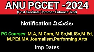 ANU PG Notification 2024 sampathinformation [upl. by Gabie]