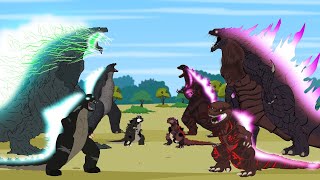 GODZILLA vs SHIN GODZILLA Atomic Breath  Godzilla Cartoon Compilation [upl. by Eimirej808]