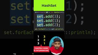 Java Interview Shorts 5  HashSet Vs LinkedHashSet Vs TreeSet  Java Collection javainterview [upl. by Haswell]