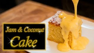 Coconut cake Large Jam and coconut version [upl. by Ognimod]