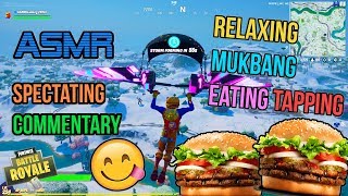 ASMR Gaming 🤤🍔 Fortnite Mukbang Eating Hamburgers Commentary  Tapping 먹방 🎮🎧 Relaxing Whispering 😴💤 [upl. by Llehsyar493]