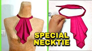 DIY NECKTIE  HOW TO MAKE A CRAVAT  SEWING SPECIAL GIRLS NECKTIES [upl. by Clorinde]