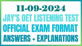 OET LISTENING TEST 11092024 oet oetexam oetnursing oetlisteningtest [upl. by Peggir921]