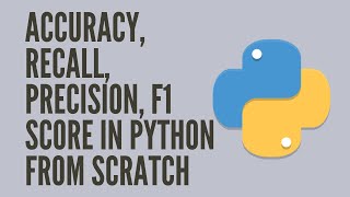 Accuracy Recall Precision F1 Score in Python from scratch [upl. by Lertnom]