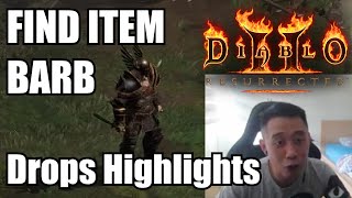 The BEST MF build in D2R Find Item Barb Drops Highlights  Build Guide aka Pitzerker Barbarian [upl. by Ahsein622]