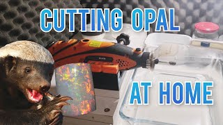 How to cut Opal with Dremel  Low Budget Cabbing Station [upl. by Ness]