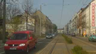 Fahrersicht LVB Straßenbahn NGT12LEI von Leipzig Messe in die City  tram cab ride through Leipzig [upl. by Padraig]