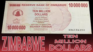 ZIMBABWE TEN MILLION DOLLARS BEARER CHEQUE [upl. by Maurey]