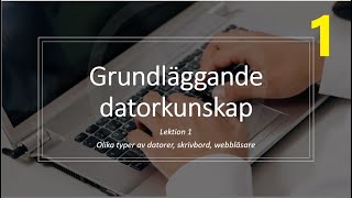 Grundläggande datorkunskap lektion 1 Datorkurs SFI [upl. by Armillda]