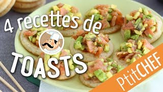 Top 4 de nos recettes de toasts pour lapéritif  Ptitchefcom [upl. by Silyhp]