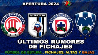 ✅ ÚLTIMOS FICHAJES Y RUMORES LIGA MX AP2024  LUCAS OCAMPOS FICHAJE DE RAYADOS DIEGO ROSSI A TOLUCA [upl. by Tserof791]