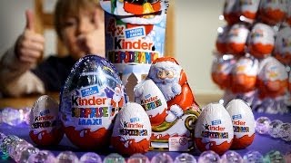 Kinder Surprise Christmas Big Kinder Maxi Egg and Kinder Santa Claus [upl. by Anilad]