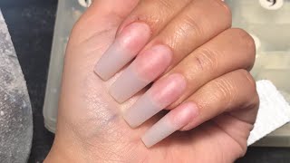 Acrylic Nails Tutorial Watch Me Do My Nails [upl. by Sairahcaz]