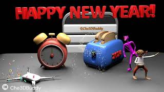 Happy New Year 2024 Animation  Happy New Year 2024 Countdown Blender 40 Animation [upl. by Millur]