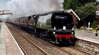 The Cumbrian Mountain Express passing through Appleby at speed running 45 mins late 270124 [upl. by Ahsuoj]