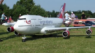 RELOADED RC BOEING 747400 MAIDEN FLIGHT VIRGIN ATLANTIC WORLD BIGGEST RC JUMBO [upl. by Evanne]